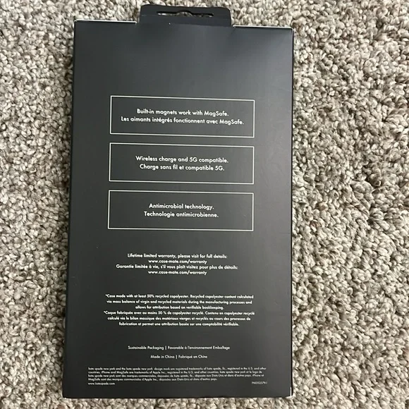 Kate Spade iPhone 15 Plus/iPhone 14 Plus Protective Case for MagSafe Black/White - Picture 6 of 6